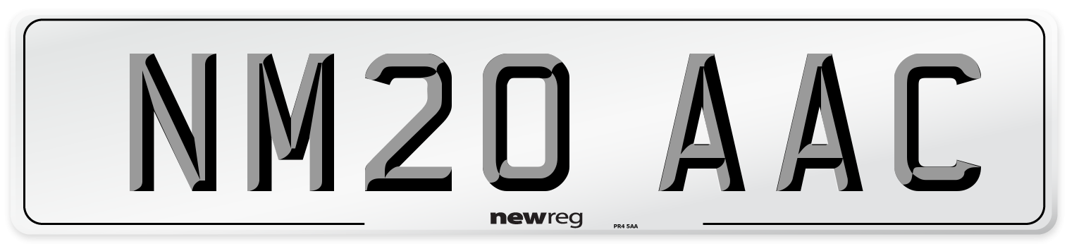 NM20 AAC Number Plate from New Reg